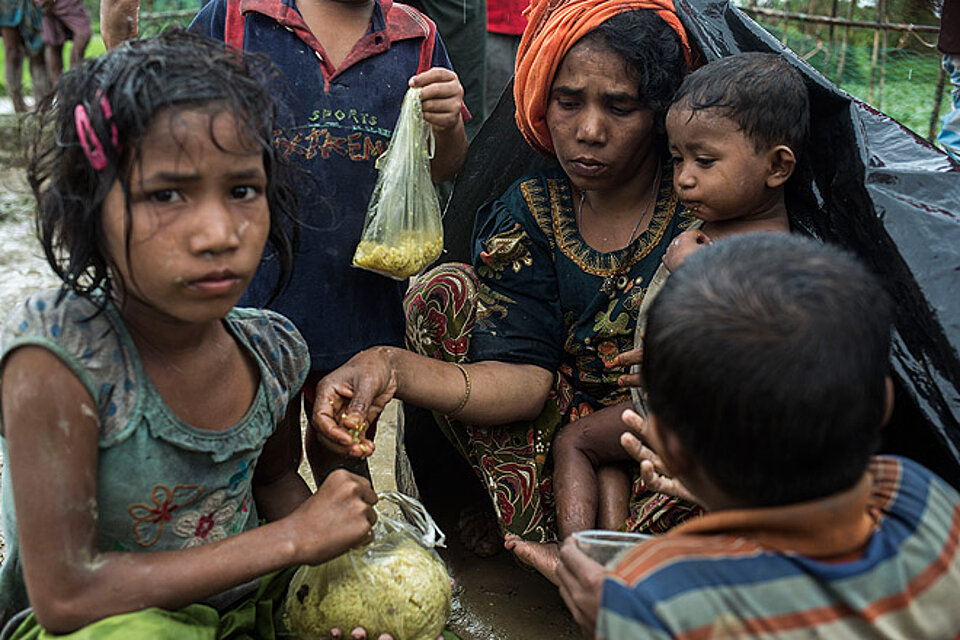 Rohingya nach ihrer Flucht in Bangladesch