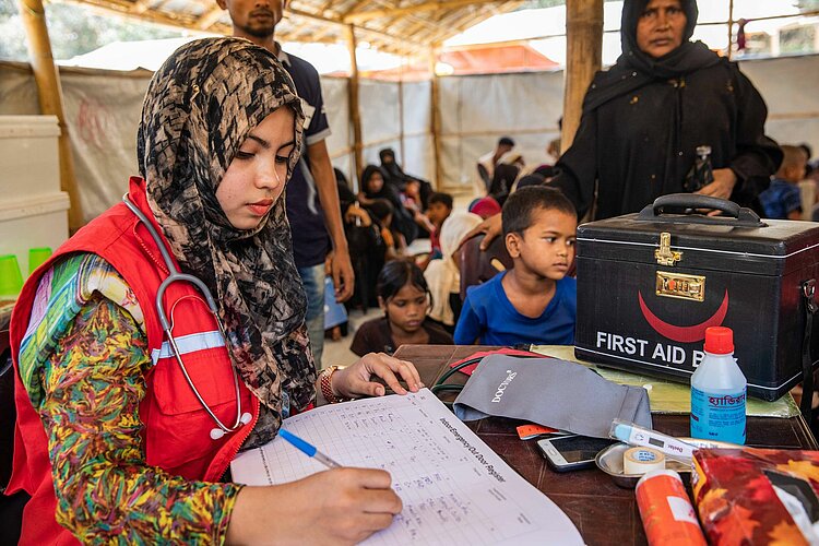 Das DRK hilft in Bangladesch bei der Registrierung von Geflüchtete in Cox's Bazar