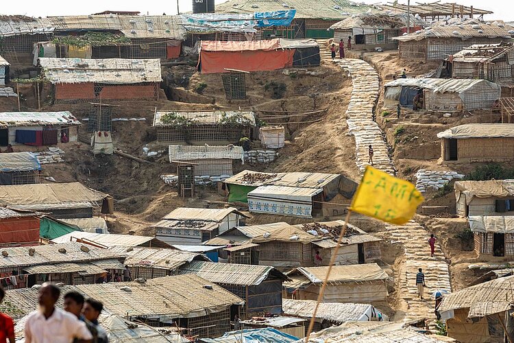Shacks of a refugee camp