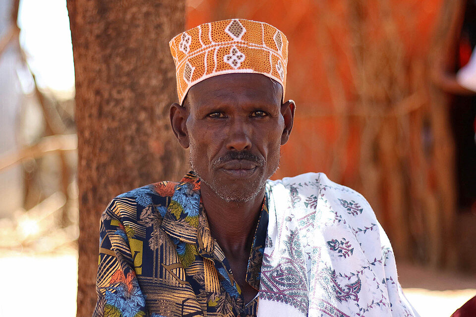 Somalier mit traditioneller Kopfbedeckung