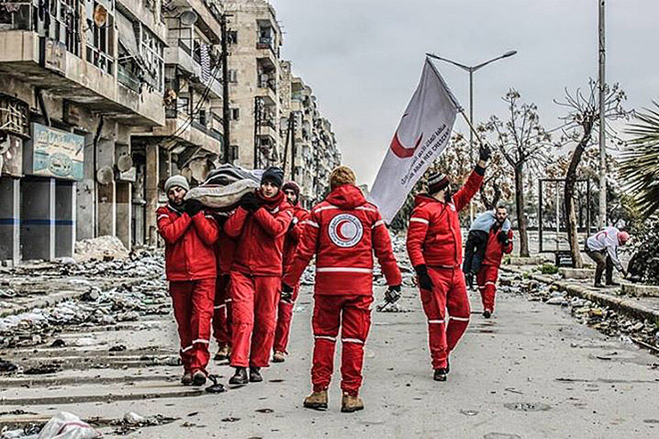 Helfer des Syrischen Arabischen Roten Halbmonds