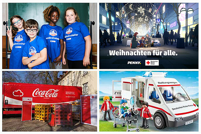 Bildercollage mit Kooperationspartnern des DRK