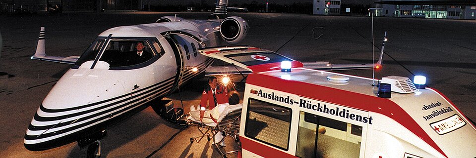 DRK-Flugdienst im nächtlichen Einsatz