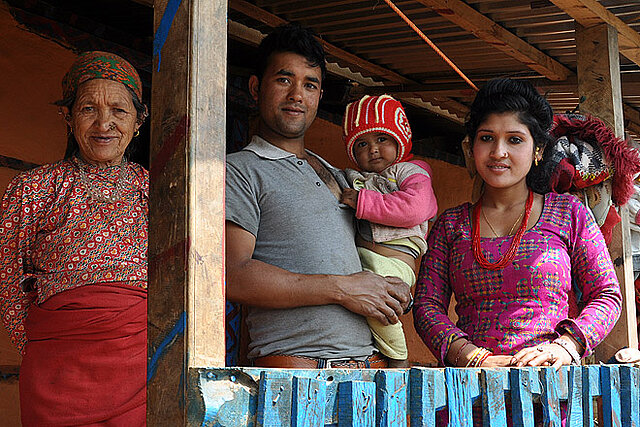 Eine nepalesische Familie