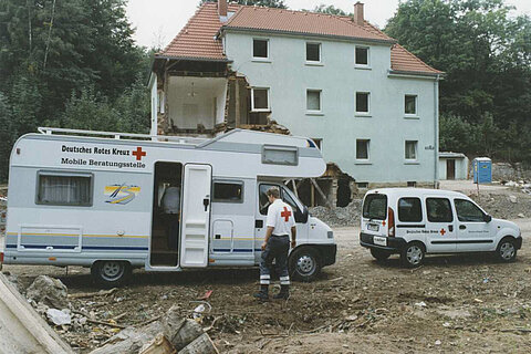 Mobile Beratungsstelle des DRK für Betroffene der Flut in Sachsen (Carl-Walter Bauer / DRK)