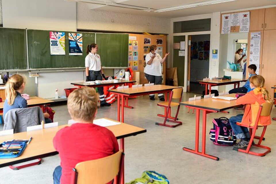 Hygieneunterweisung an einer Schulen