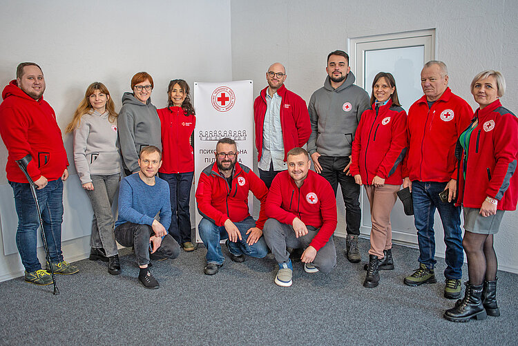 Rotkreuz-Team in Riwne, Ukraine 