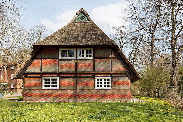 Ansicht der Giebelseite des Rauhen Hauses