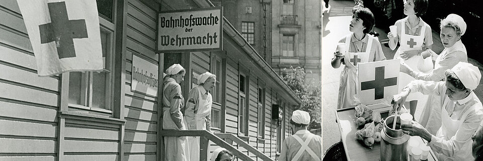 Foto: Collage zum DRK-Bahnhofsdienst während der NS-Zeit