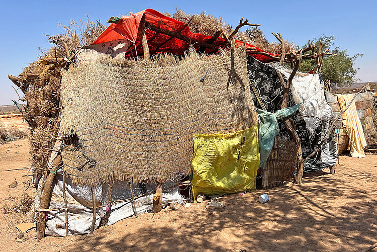 Provisorische Unterkunft in Somalia 