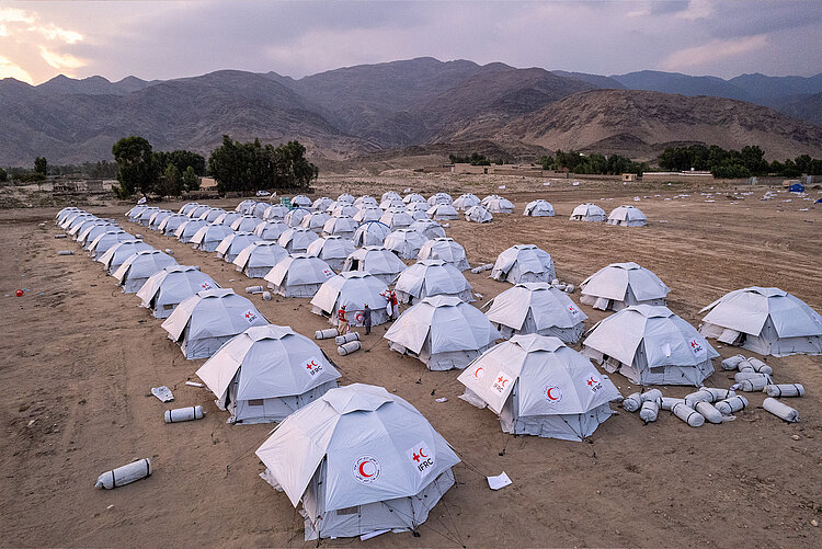 Notunterkünfte im Erdbebengebiet in Afghanistan 
