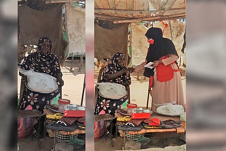 Collage einer Kleinhändlerin im Sudan