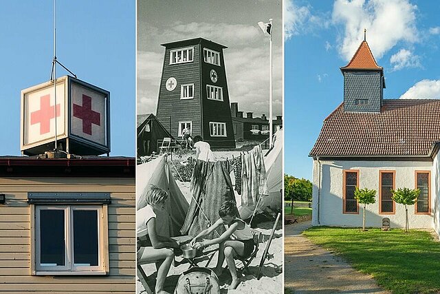 Collage verschiedener vom DRK genutzter Gebäude