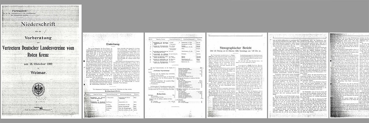 Seiten aus dem DRK-Gründungsdokument von 1919