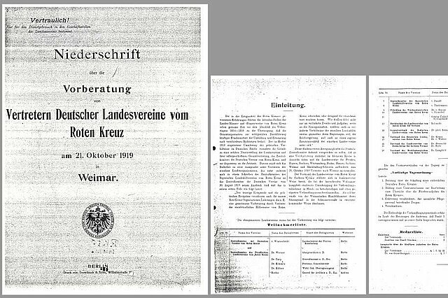 Seiten aus dem DRK-Gründungsdokument von 1919