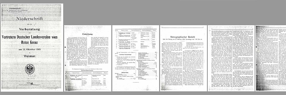 Seiten aus dem DRK-Gründungsdokument von 1919