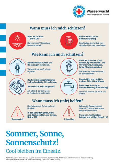 Poster mit Tipps für den Sonnenschutz