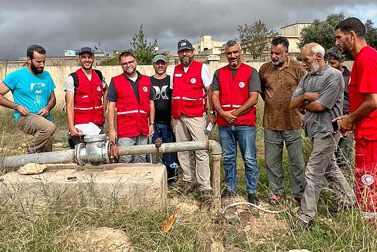 Mitarbeiter von DRK und Libyschen Roten Halbmond in Libyen 