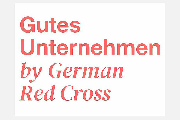Schriftzug "Gutes Unternehmen by German Red Cross"