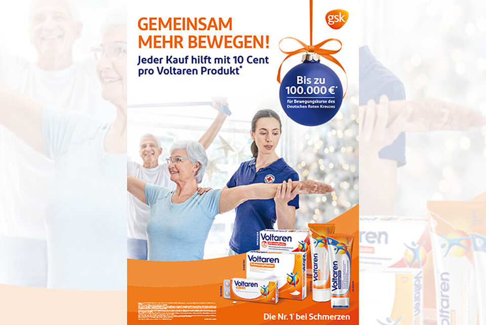 CRM-Flyer: Voltaren-Weihnachtsaktion für das DRK