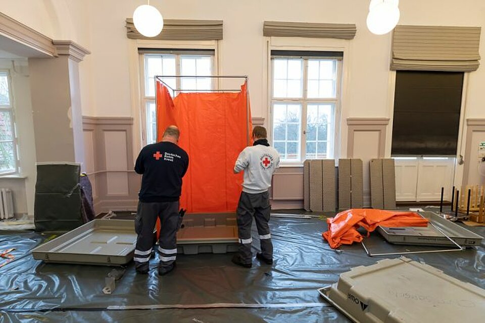 Abbau der Quarantäne-Station zur Coronavirus-Prävention 