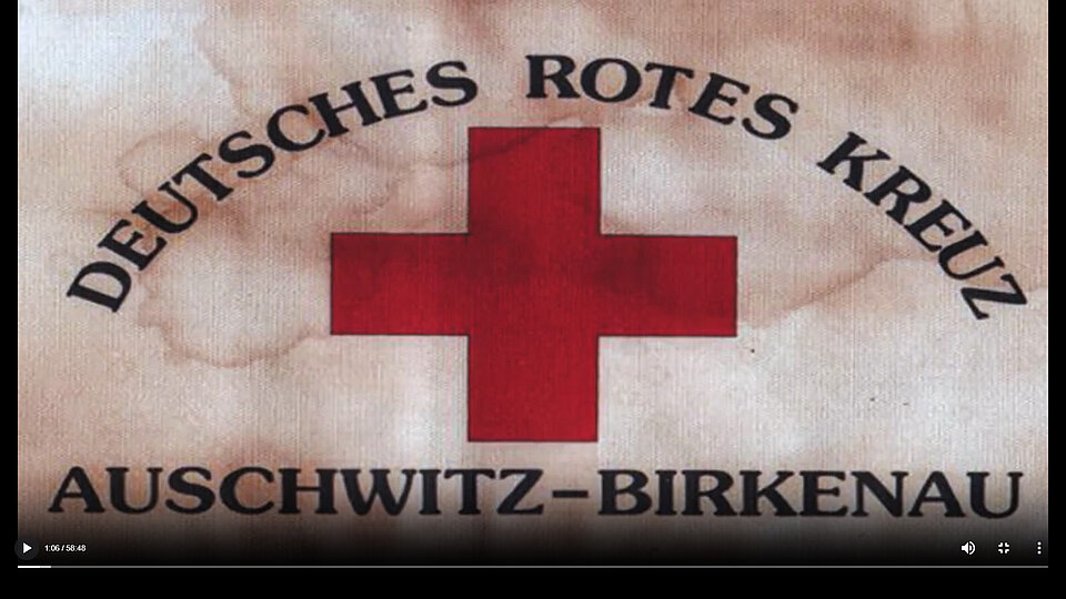 DRK-Schild Auschwitz-Birkenau
