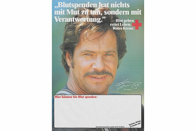 DRK-Plakat mit Götz George für die Blutspende