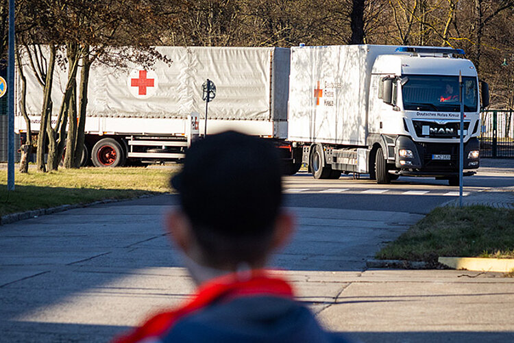 DRK-LKW das Hilfskonvois für die Ukraine