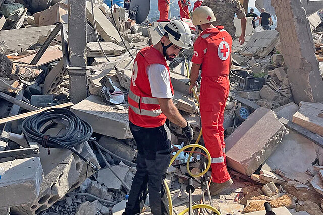 Libanesisches Rotes Kreuz im Einsatz / Eskalation Naher Osten 