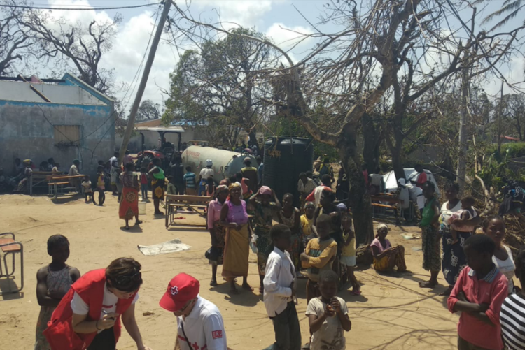 Notunterkunft in Mosambik nach Wirbelsturm Idai 