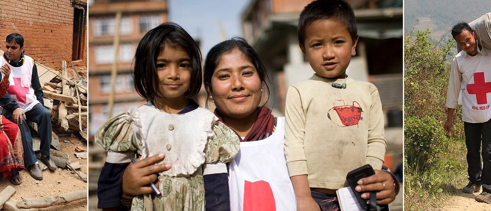 Nepal Hilfe: Rotkreuzhelfer in Nepal