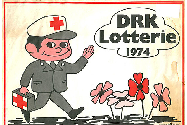 historisches Plakat mit Grafik zur DRL-Lotterie