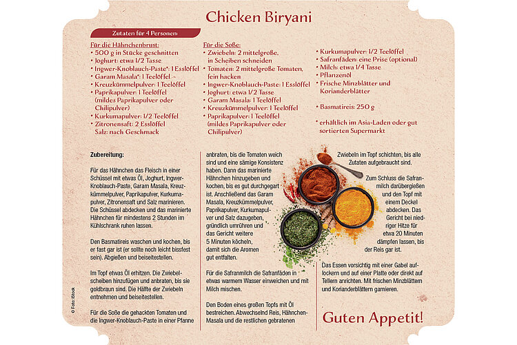 Text eines Rezeptes