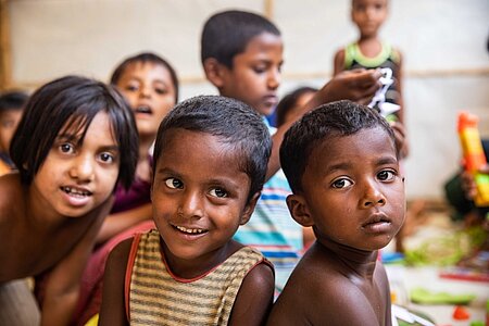 Kinder in den Flüchtlingscamps bei Cox's Bazar in Bangladesch