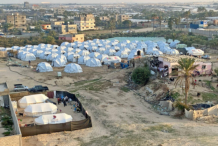 Zelte ddes DRK im Gazastreifen 