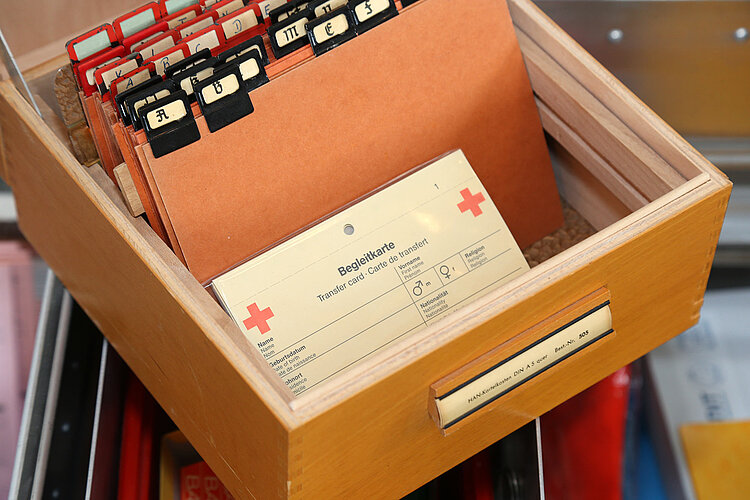 Kasten mit Karteikarten