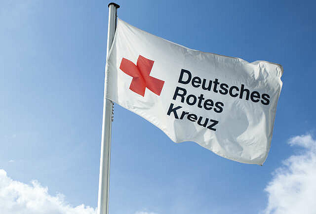 DRK, Deutsches Rotes Kreuz, Flagge, Symbol, Symbolfoto