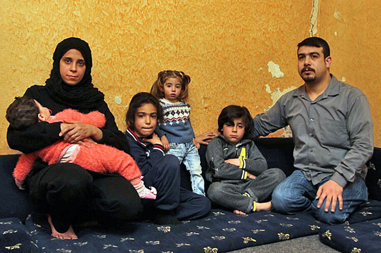 Foto: Eine syrische Flüchtlingsfamilie im Libanon