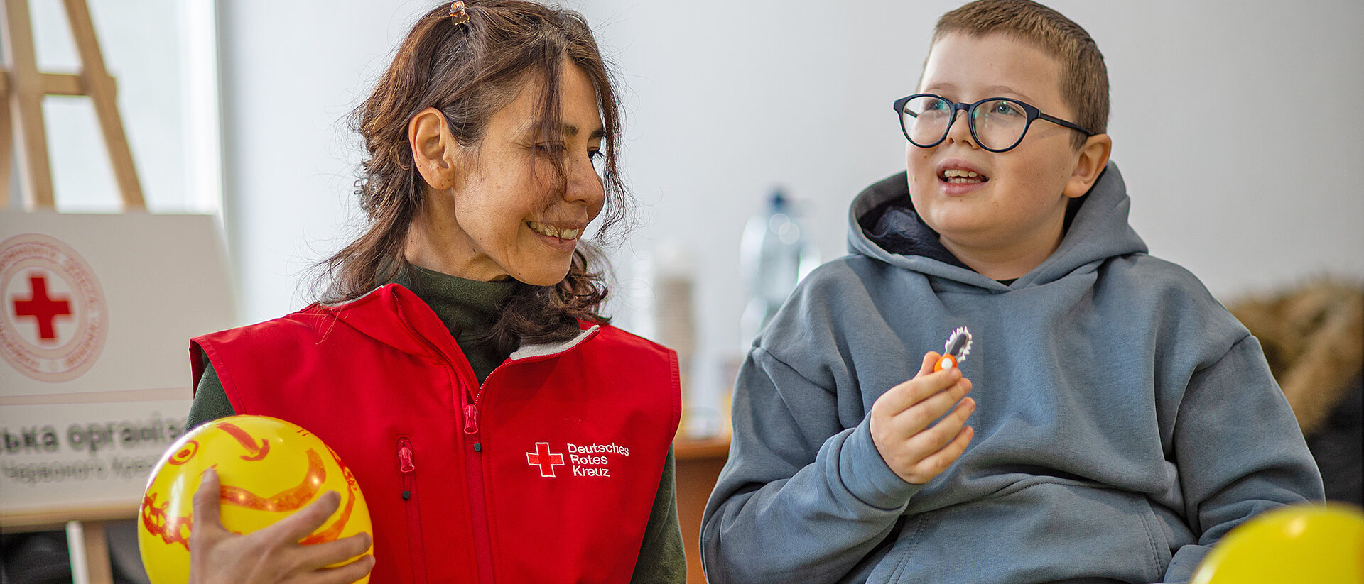 Das Ukrainische Rote Kreuz bietet Angebote speziell für Kinder 
