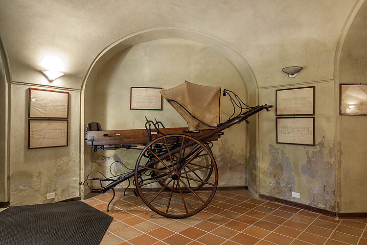 Eine Rädertrage von Louis Appia im Rotkreuzmuseum von Castiglione (Jörg F. Müller / DRK)