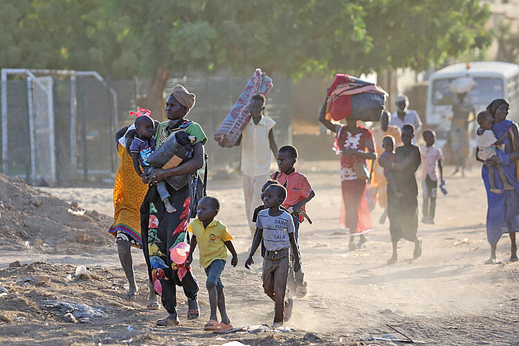 Menschen auf der Flucht im Sudan 