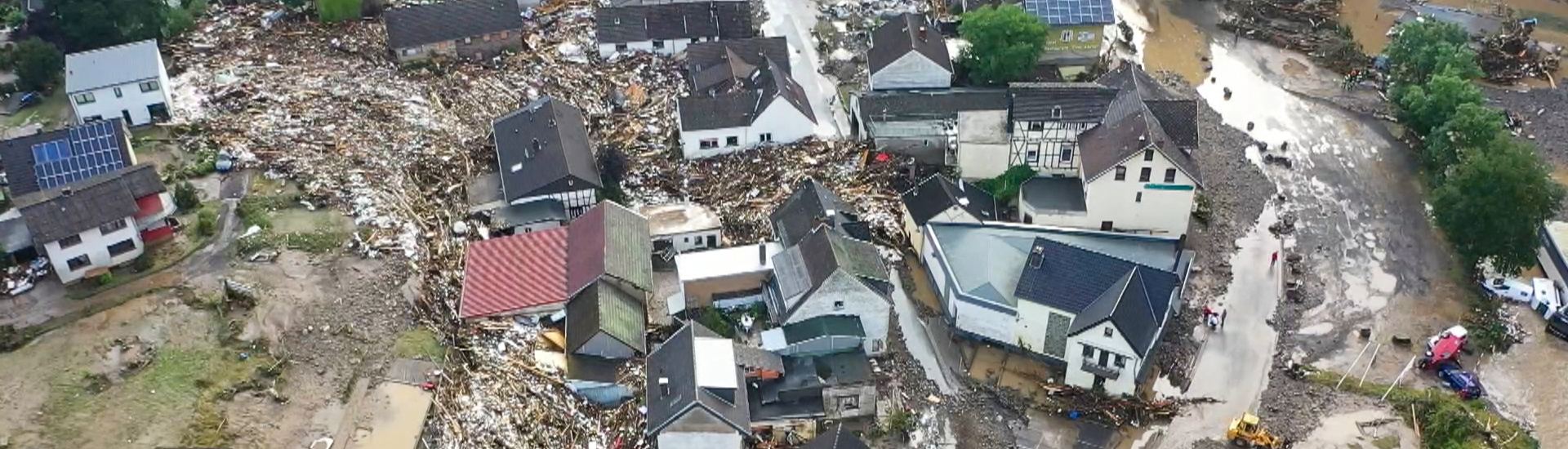 Destroyed Area after floods in Germany: Donate now