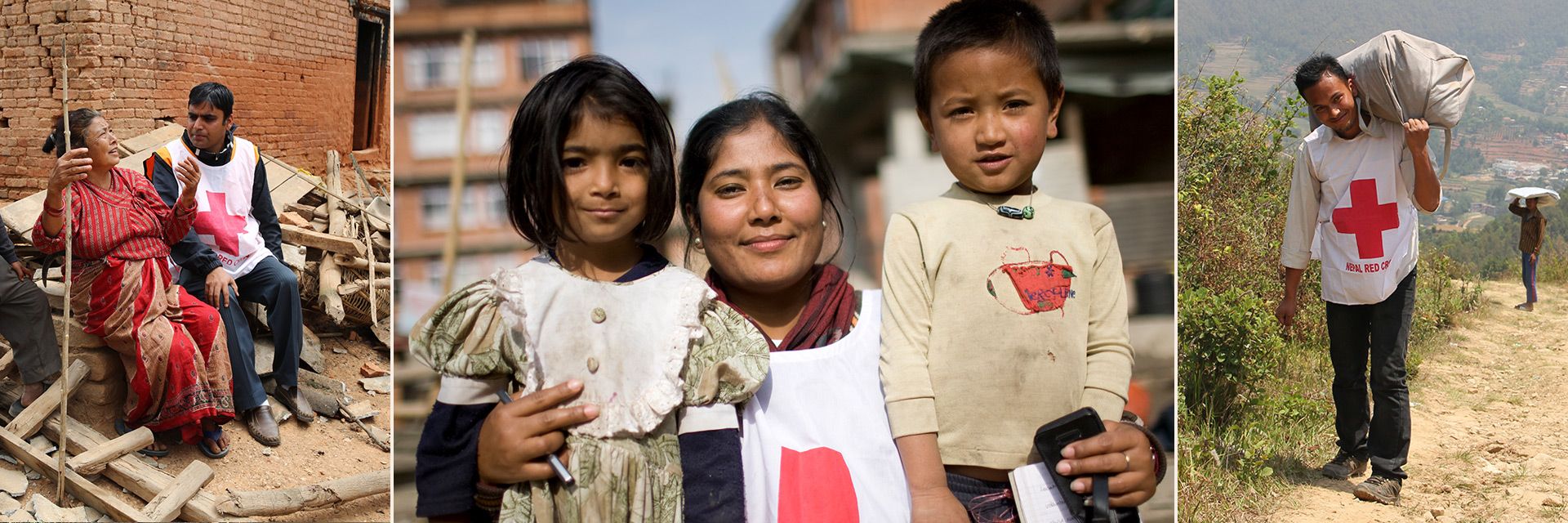 Nepal Hilfe: Rotkreuzhelfer in Nepal