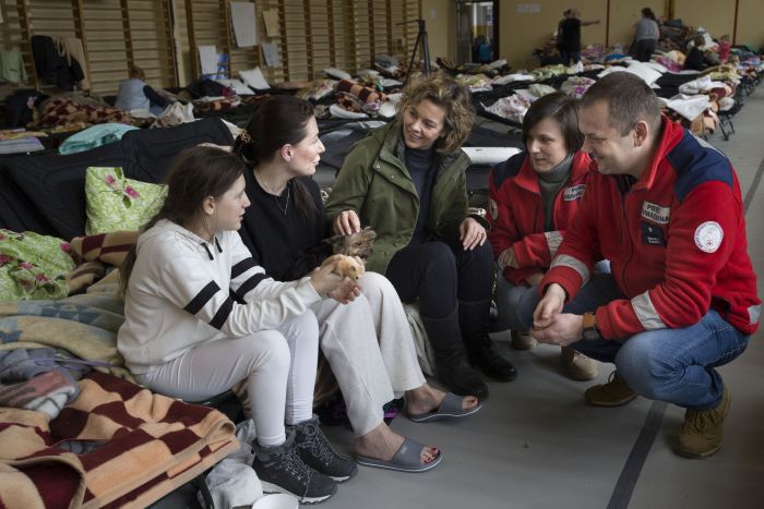 Notunterkunft in Polen für Kriegsflüchtlinge aus der Ukraine