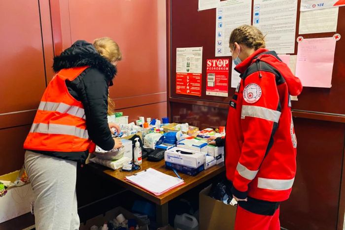 Erste Hilfe Anlaufpunkt des Polnischen Roten Kreuzes
