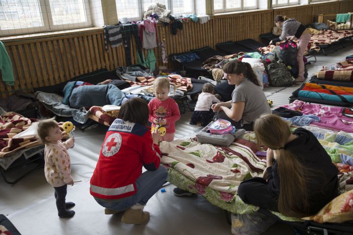Notunterkunft in Polen für Geflüchtete aus der Ukraine
