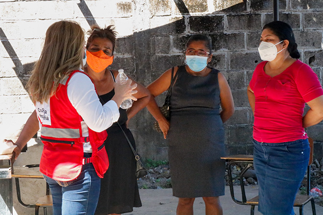 Aufklärungsarbeit zu Corona in Honduras durch Rotkreuzhelfer