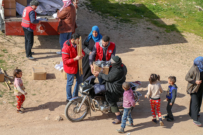 Hilfsgüterverteilung in Syrien