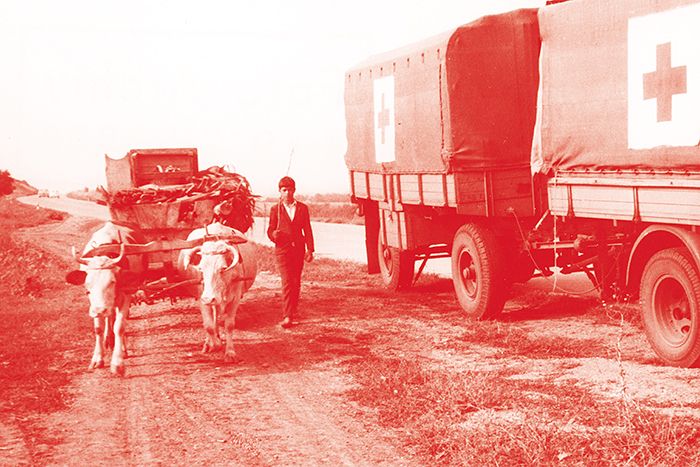 Das DRK der DDR bei einem Hilfseinsatz in Skopje