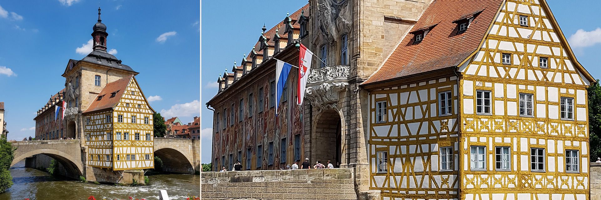 Collage des alten Rathauses in Bamberg